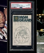 TUPAC SHAKUR FINAL PUBLIC APPEARANCE 9/7/1996 TYSON VS SELDON BOXING TICKET PSA