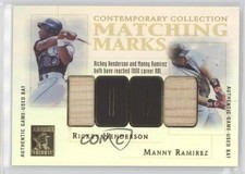 2003 Tribute - Contemporary Edition Rickey Henderson Manny Ramirez HOF 0f6k
