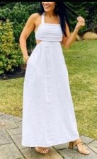 a • new day ™ Cutout Linen- Blend Maxi  Dress Sz M  Backless