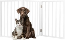 PETMAKER 3-Panel Foldable Pet Gate 54x24" Freestanding Wood Dog Gate White
