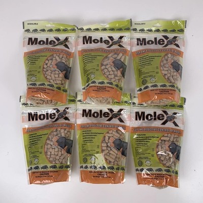 (6) MoleX Mole Control Pellets 8 oz. Environmentally Safe Ready to Use LOT