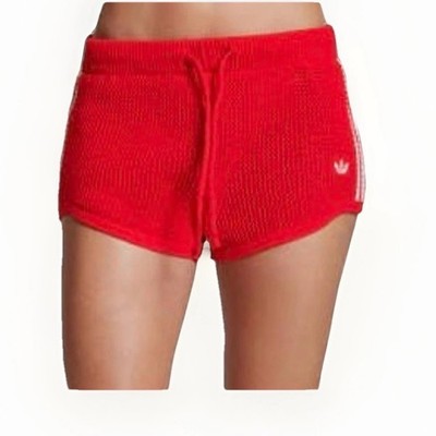 adidas Originals Premium Red Crochet Sprinter Shorts JD1079 Women s Small NWT