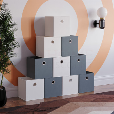 4/8x Faltbare Stoff Aufbewahrung Faltbar Faltbar Aufbewahrungswürfel Korb Box Tasche