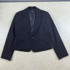 Rafaella Womens Black Blazer Jacket 8P Single Button Long Sleeve
