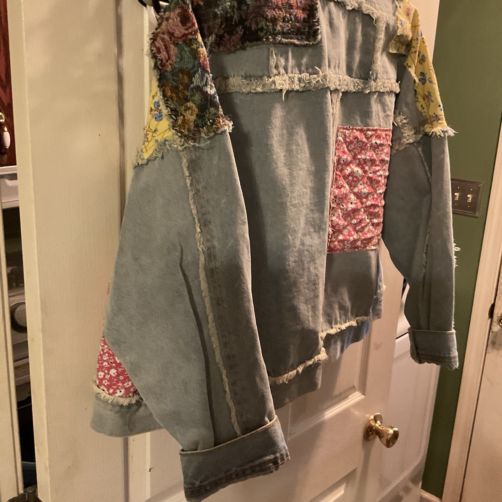 POL  Denim  Patchwork Distressed Jacket Womens Si… - image 5