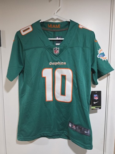 NIKE ON FIELD Womens Turquoise Jersey Medium MIAMI DOLPHINS TYREEK HILL #10 NWT