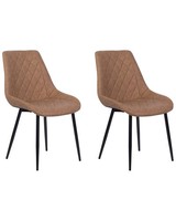 Zeitlose StüHle Im 2Er Set Aus Elegantem Kunstleder Braun Maribel