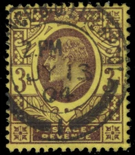 GREAT BRITAIN 132 (SG232) - KEVII "1902 Dull Purple on Orange Yellow" (pa42909)