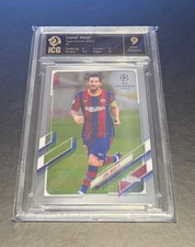 2020-21 Topps Chrome UEFA Champions League Base Soccer Card Lionel Messi 