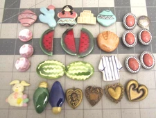 Vtg Mixed  Button Covers Lot Of 27 Southwest Hearts Watermelon Sewing Crafts