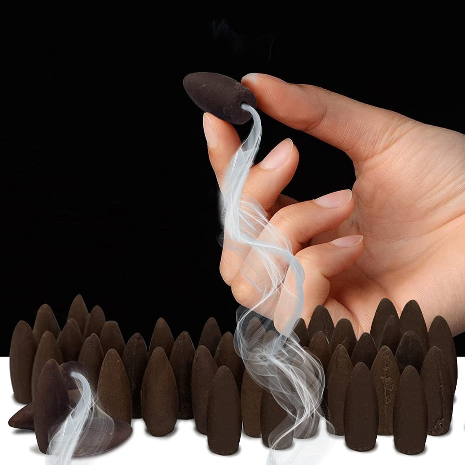 TRUMIRI Palo Santo Backflow Incense Cones For Waterfall And Mat Bundle Incien...