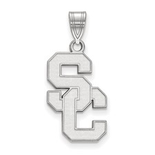 14k White Gold LogoArt University of Southern California S-C Large Pendant