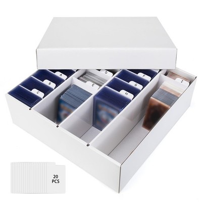 Trading Card Storage Box, 4 Row 3200 Count Collector Cards Box with Divider, ...
