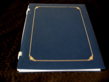 Creative Memories STRAP-HINGE Blue ALBUM 8.5"x11" OpenSpine border  pgs defect