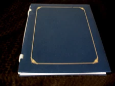 Creative Memories STRAP-HINGE Blue ALBUM 8.5"x11" OpenSpine  border & pgs defect