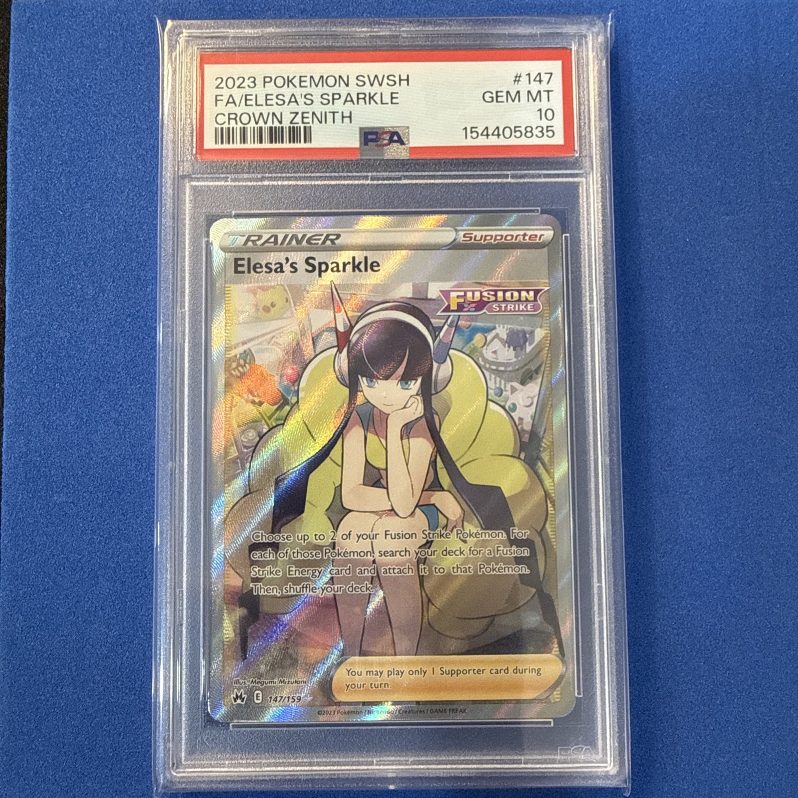 Pokemon Elesa's Sparkle 147/159 Full Art Crown Zenith SWSH PSA 10
