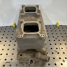 Vintage Edelbrock Tr1 Tunnel Ram Sbc Intake 2x4 Dual Quad Shoebox
