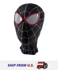 Miles Costume Hood Mask BLACK Spider Man Adult Teens KID Halloween cosplay USA