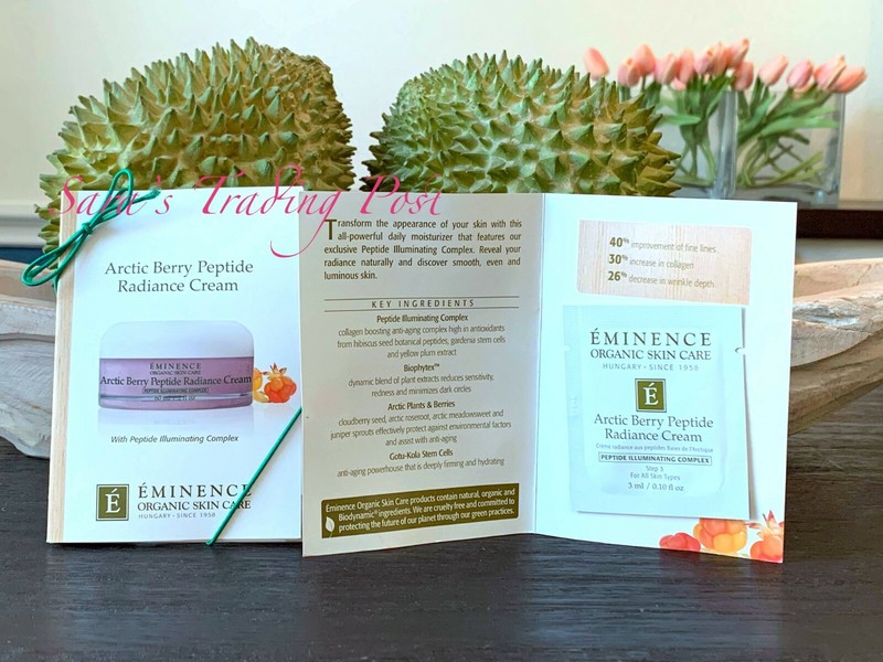 Eminence Arctic Berry Peptide Radiance CREAM Card Samples 3ml/.10oz + Bonus