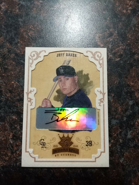 jeff baker 2004 diamond kings rookie bronze framed auto rockies #87 (22/25)