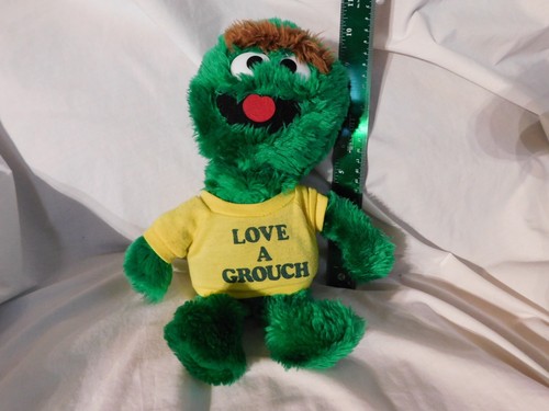 12" Applause Vintage Oscar Grouch Plush Puppet Trash Can Sesame Street 14016 - Picture 10 of 12