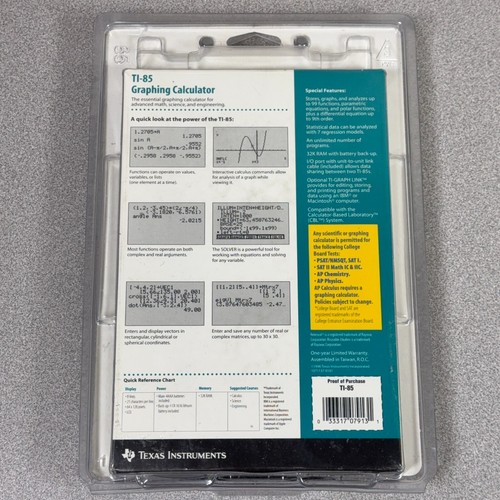 Texas Instruments TI-85 Graphics Calculator with Cover and Guidebook - Picture 10 of 10