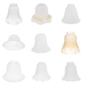 Lampshades Lightshades 2pcs Tulip Bell Shaped Vintage Frosted Clear Glass Lamp Shade Replacement Home Furniture Diy