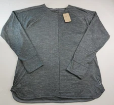 Nike Mens Heather Gray Long Sleeve Drifit Crew Neck Yoga Top Size XL Relaxed