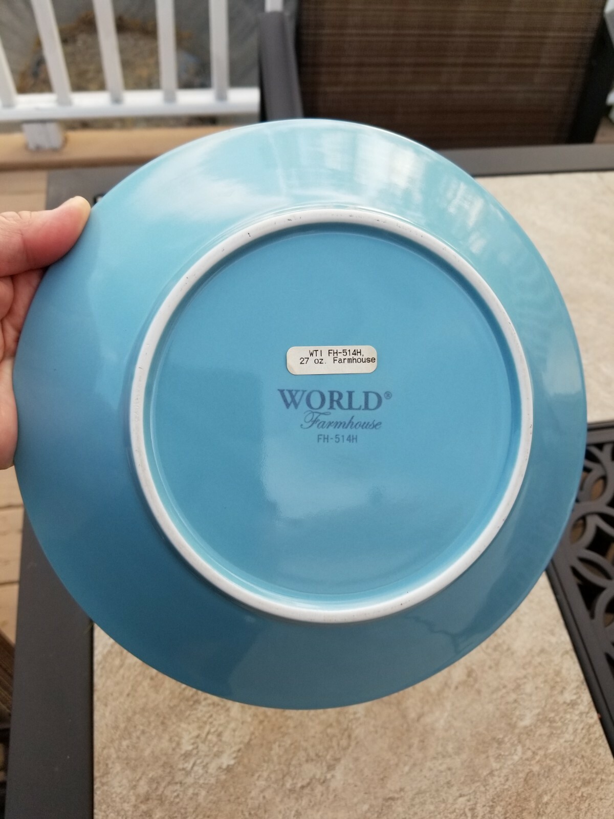 1World Tableware Farmhouse RUSTIC FH514H BLUE HEN Pasta/Soup/Salad