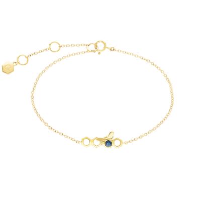 Waben inspiriertes Saphir Gliederarmband in 9 kt Gelbgold