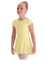 Motionwear 4354 Yellow 524 Large 12-14 Skirted Short Sleeve Leotard Dress