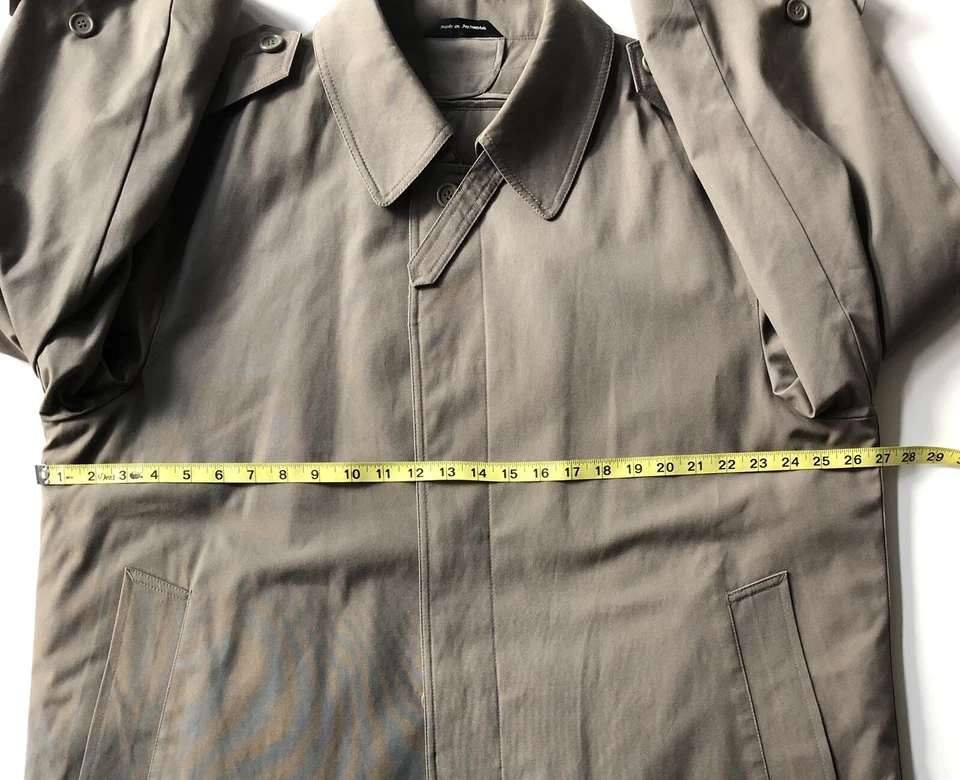 Oleg Cassini Men’s 44 Trench Coat Short All Weather Gray Removable Liner Quality - Image 3 of 4