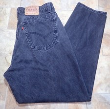 Vintage Levis 560 Loose Fit Taper Leg Black Denim Jean Fits 38x31 Made in USA