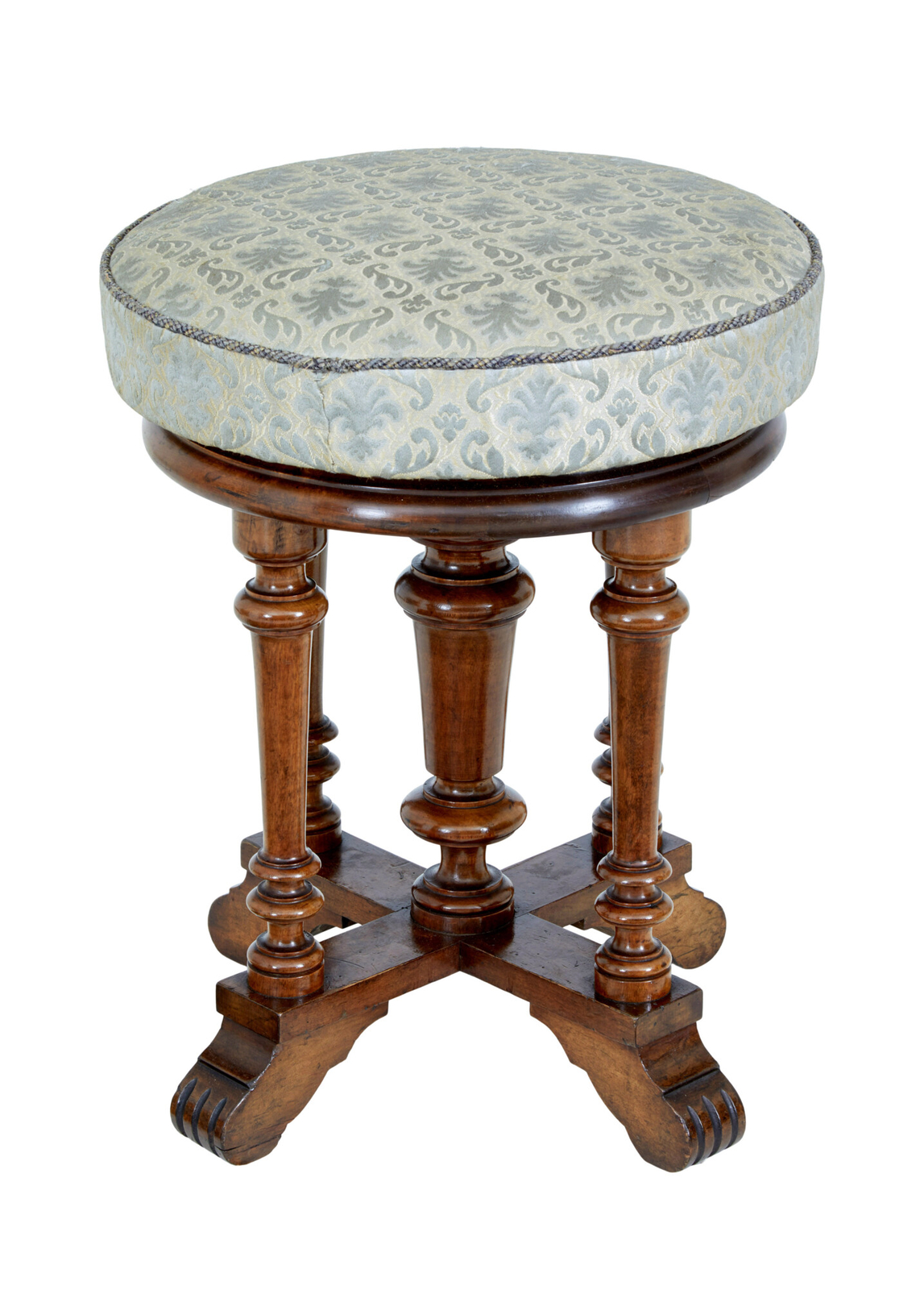 LATE 19TH CENTURY ADJUSTABLE WALNUT PIANO STOOL eBay