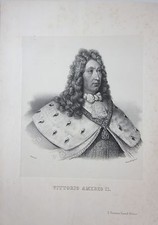 1848 VITTORIO AMEDEO II Savoia Volpe Savoiarda litografia Gemelli Doyen Isnardi