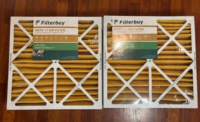 NEW FILTERBUY 20x20x4 PLEATED AIR FILTERS, REPLACEMENT HVAC AC FURNACE MERV 11