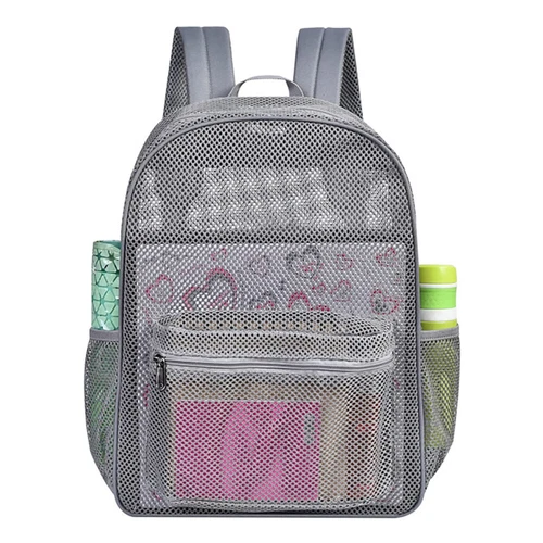 Mochila escolar de malla transparente resistente transparente para estudiantes hombres mujeres - Imagen 4 de 26