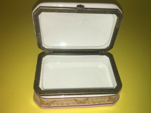 Vintage Japan Painted Hinged Trinket Box - Ceramic Porcelain - Picture 2 of 4