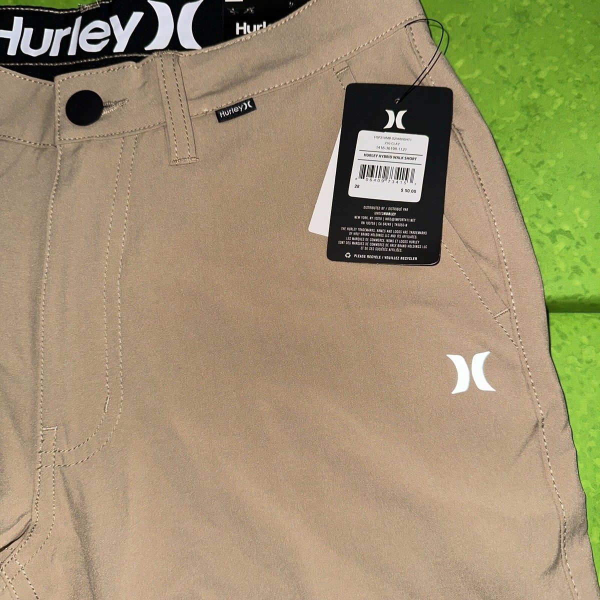 O。 Hurley Hybrid Walk Shorts Men 28 Clay Stretch NEW | eBay