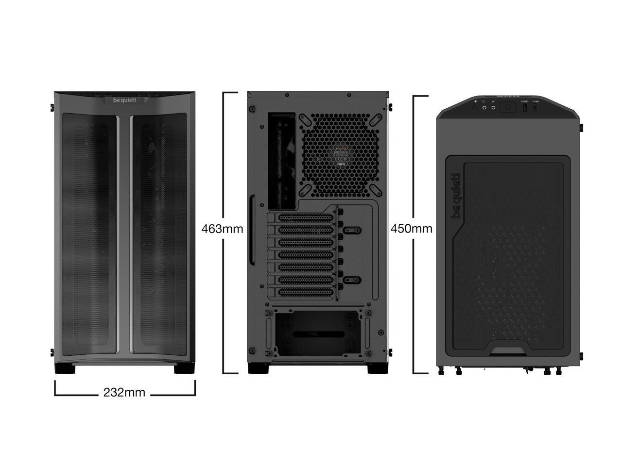 будьте спокойны Корпус для компьютера Pure Base 500 FX ATX Mid Tower с 4-гигабайтным накопителем Light Win