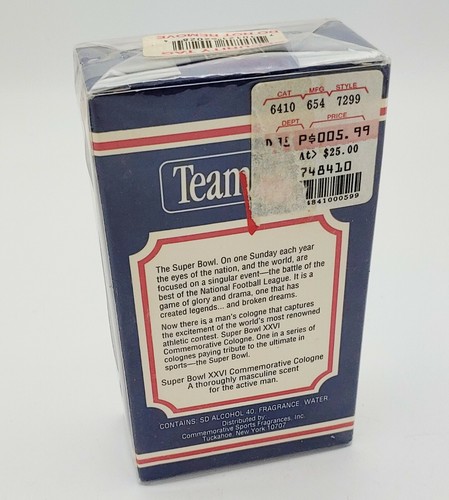 Rare Sealed NFL SUPER BOWL XXVI COLOGNE 01/26/1992 METRODOME MINNEAPOLIS NOS NEW - Picture 3 of 5