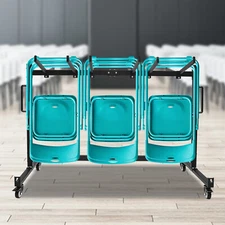 Folding Chair Rack Dolly Cart W/lock Caster Max 42 Foldingtables 12 Hanging Rods