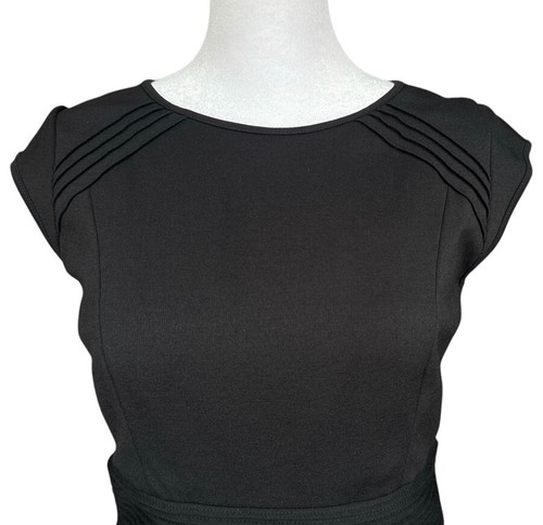 Eliza J Womens Dress 6 Black Ponte Knit Fit & Flare Office Career Party - Picture 4 of 14