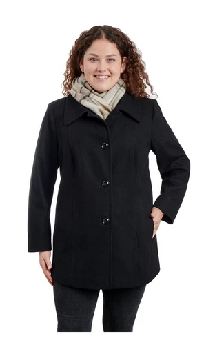 London Fig Scarf And Wool Blend Coat SZ 2X