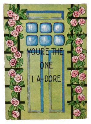 Valentine Card You're the One I A-Dore Don't Slam Me Die Cut Vintage #149
