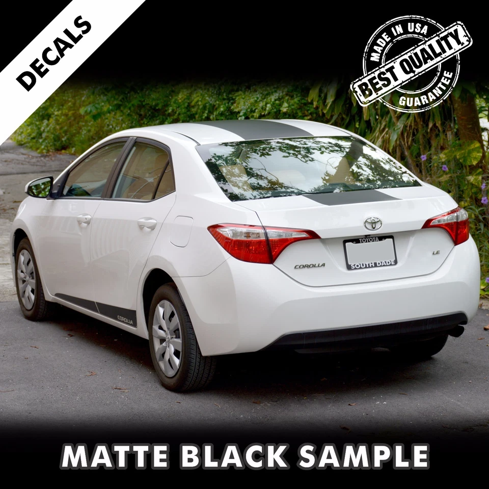 Juego de calcomanías de vinilo a rayas centrales precortadas Toyota Corolla LE 2015 a 2017 |42 Foto 4 de 4