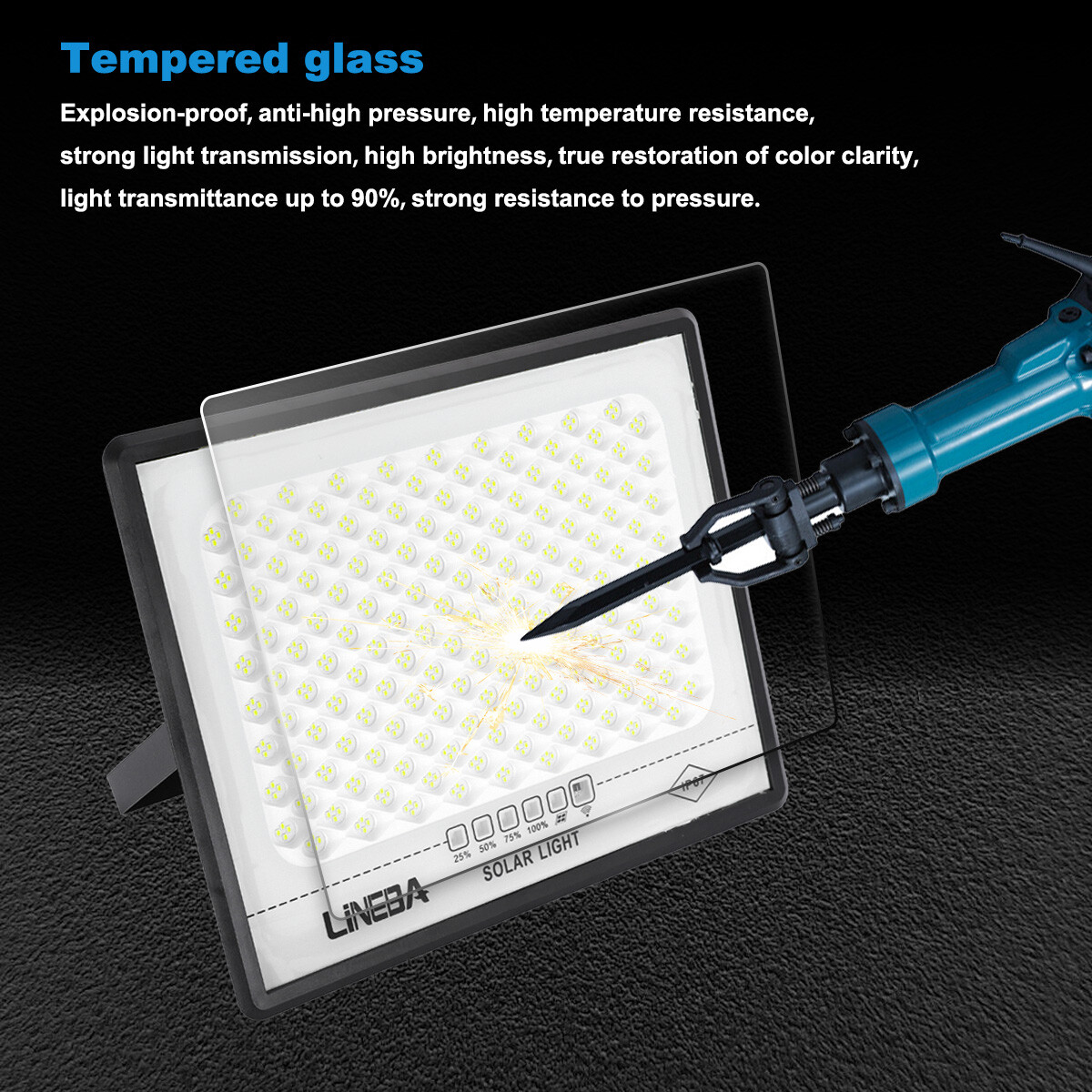 2000W LED Solar Flood Lights Outdoor Street Light Dusk to Dawn Flood Wall Lamp