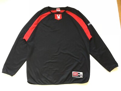 Rawlings Baseball Windbreaker Pullover Bulldog Black &Red Men's Large with Name