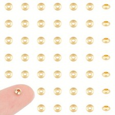 1box about 100pcs 304 Stainless Steel Spacer Beads Rondelle Saucer Beads golden
