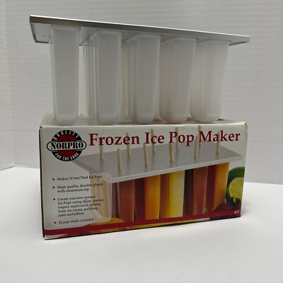 Norpro Frozen Ice Pop Maker w/Aluminum Top-Some Wooden Sticks Have Been Used